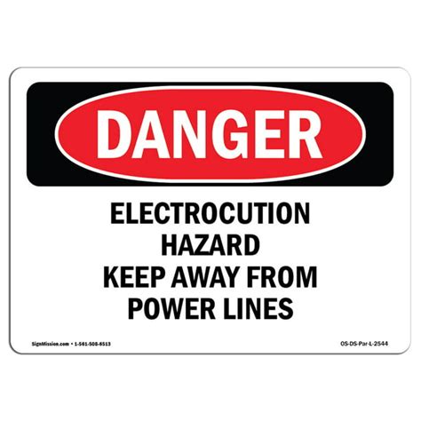 Osha Danger Sign Electrocution Hazard Keep Away From Power Lines