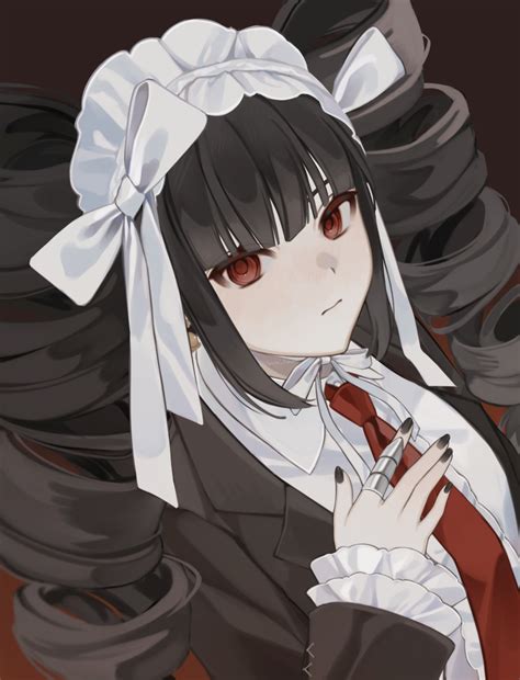 Safebooru 1girl Absurdres Ameyui Komori Black Hair Black Nails Celestia Ludenberg Center