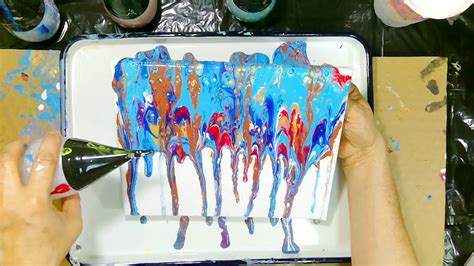 New Drip Technique With Acrylic Pour Painting Youtube