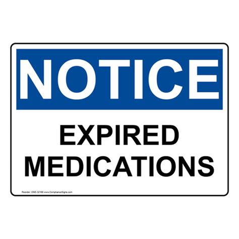 Osha Sign Notice Expired Medications Medical Facility