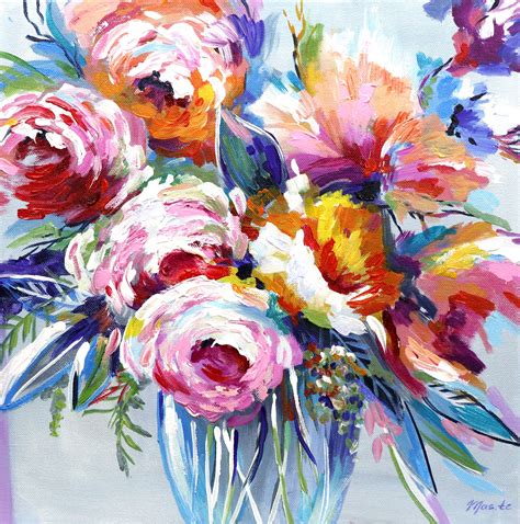 Colorful Painting Flowers Abstract Flower Painting Floral Painting Abstract Floral Paintings