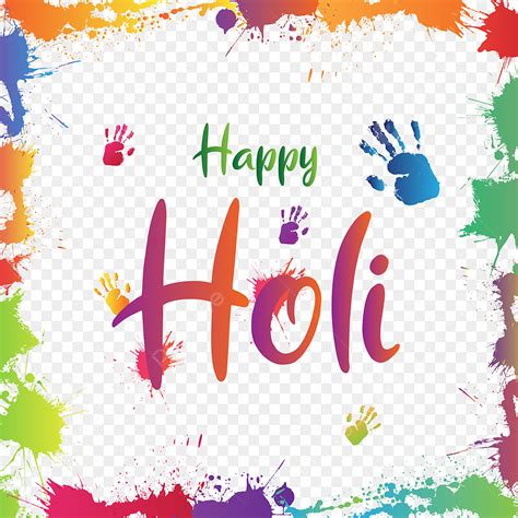 Holi Hand Print Vector Hd Png Images Happy Holi With Color Hand Prints