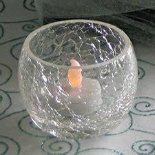 crackle glass votive candle holder