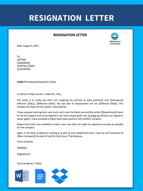Email Resignation Letter To Boss Templates At Allbusinesstemplates Com