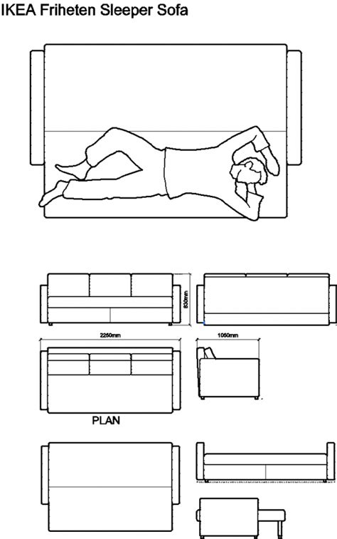 Autocad Download Ikea Friheten Sleeper Sofa Dwg Drawing Thousands Of
