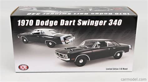 Acme Models A1806407vt Scale 118 Dodge Dart Swinger 340 Hard Top 1970 Black White