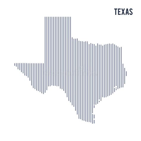Vector Abstract Hatched Map Of State Of Texas With Vertical Lines