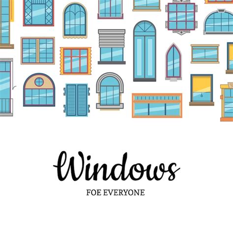 Premium Vector Window Flat Icons Background With Copy Space