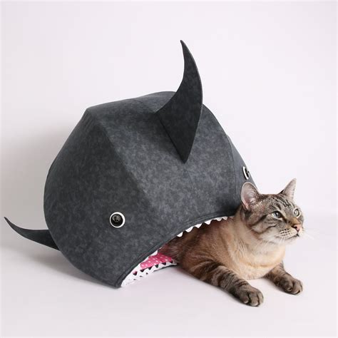 Great White Shark Cat Ball A Funny Cat Cave Bed For Shark