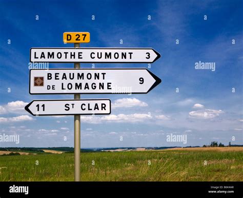French Road Sign Signpost D Road Directional Signs France Europe Stock