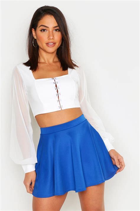 Basics High Waisted Micro Fit And Flare Skater Skirt Flared Skater Skirt Skater Skirt High