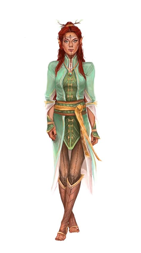 Female Elf Druid Of The Four Leaf Pathfinder 2e Pfrpg Dnd Dandd 35 5e