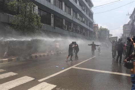 Police Use Teargas Water Cannons To Disperse Protesters