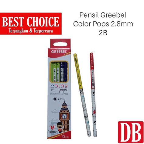 Jual Pensil 2b Pensil Tulis Greebel Color Pops 2b 28mm 12pcs