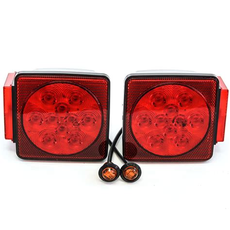Led Pair Trailer Square Tail Light Under 80 Inches And 2 34 Inches