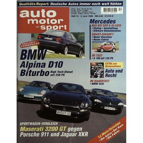 Auto Motor Sport Heft 12 2 Juni 1999 Sportwagen