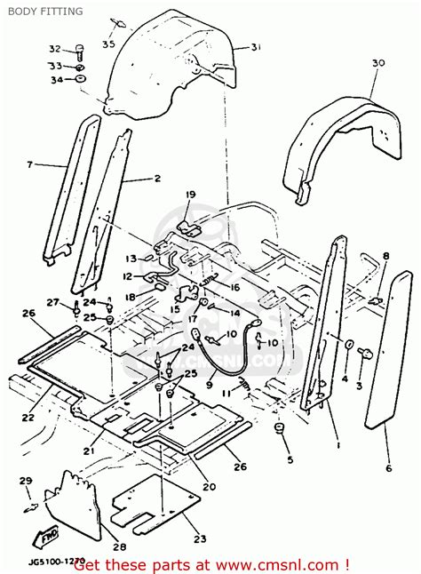 Each circuit displays a distinctive. Yamaha G9-ah Golf Car 1992 Body Fitting - schematic partsfiche