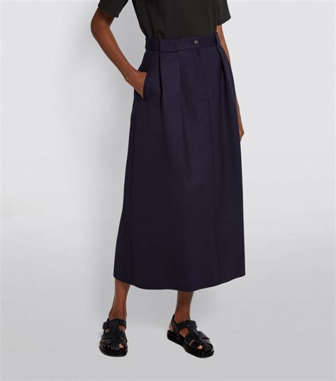 The Row Wool Blend Jaako Midi Skirt Editorialist