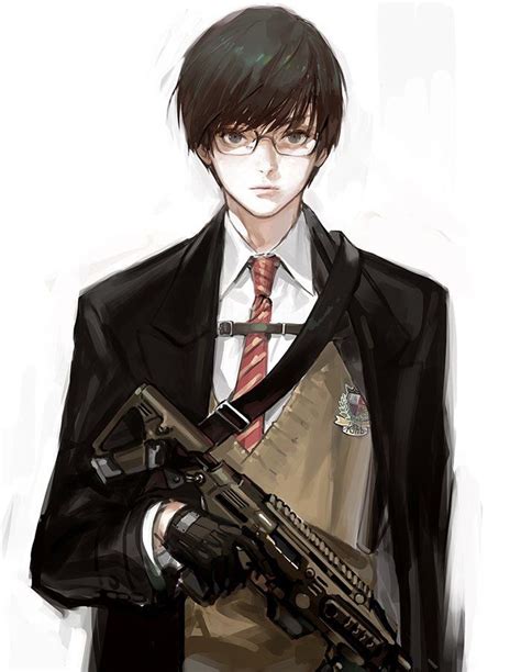 Handsome Anime Boy With Gun Anime Wallpaper Hd