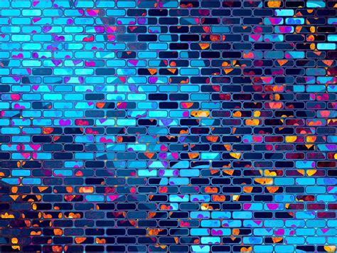 Download Wallpaper 1152x864 Hearts Heart Brick Wall Colorful