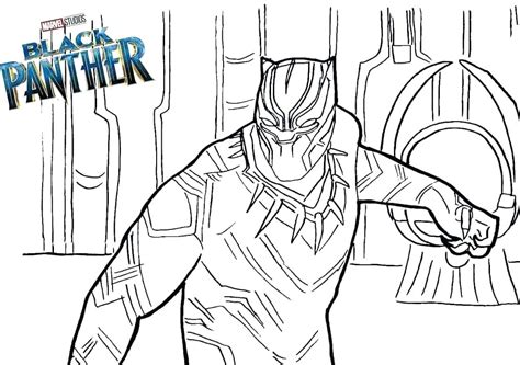Black Panther In Marvel Coloring Page Free Printable Coloring Pages