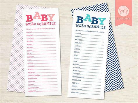 30 juegos de baby shower que son realmente divertidos. Word Scramble | 30 Baby Shower Games That Are Actually Fun ...