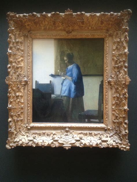 Woman in blue reading a letter johannes vermeer. Johannes Vermeer (1632 - 1675): Briefleserin in Blau/Woman ...