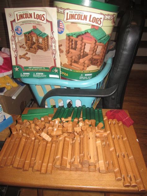 Lincoln Logs 100th Anniversary Tin By Lincoln Logs 111 Pieces