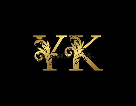 Icono Del Logotipo De La Letra De Lujo Oro Y K Y Yk Elegante Estilo Real Logotipo De Arte Del