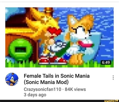 Female Tails In Sonic Mania Sonic Mania Mod Crazysonicfan110 84k