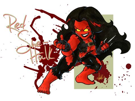 Red She Hulk In Danielle Ellisons Illustrations And More Comic Art