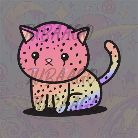 Rainbow Cheetah Png Chibi Clipart Kawaii Designs Cheetah Etsy Finland