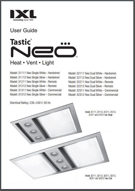 Tastic Neo Single Silver Bathroom Heater Fan And Light Ixl Appliances