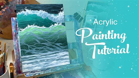 Acrylic Painting Tutorial Teal Ocean Waves Youtube