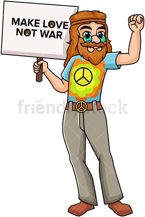 I think 'make love, not war' might be the most profound statement that's ever been made. Hippie Holding Make Love Not War Sign Cartoon Vector ...