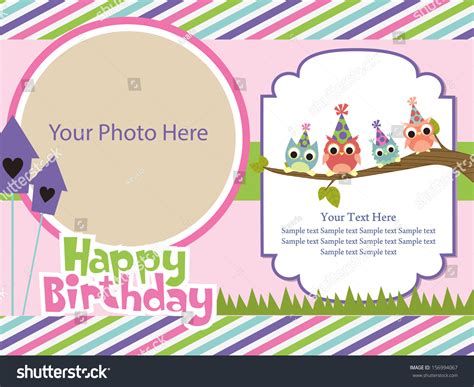 Happy Birthday Invitation Card Design Vector Stock Vector