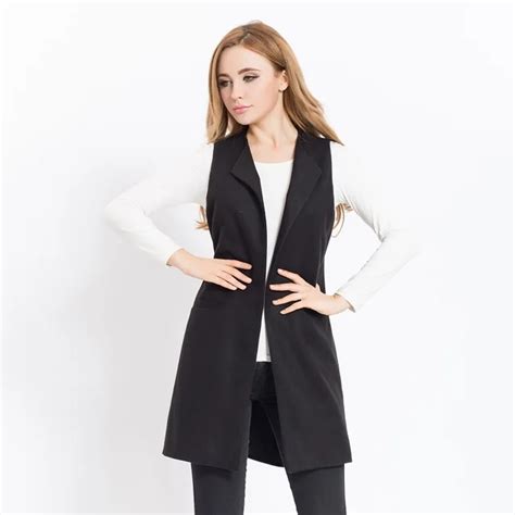 Buy New 2016 Winter Autumn Long Women Vests Plus Size Sleeveless Vest Femininas