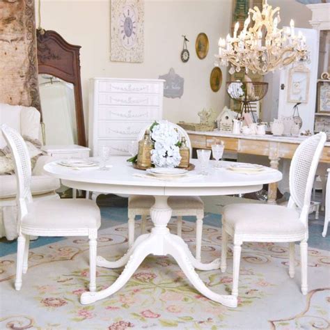 15 Awesome Shabby Chic Pedestal Dining Table Collection Furniture Shabby Chic Dining Tables