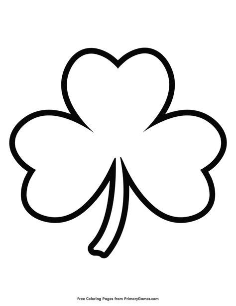 Simple Shamrock Outline Coloring Page • Free Printable Ebook With
