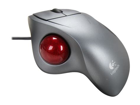 Refurbished Logitech Trackman Wheel Gray Wired Optical Mouse