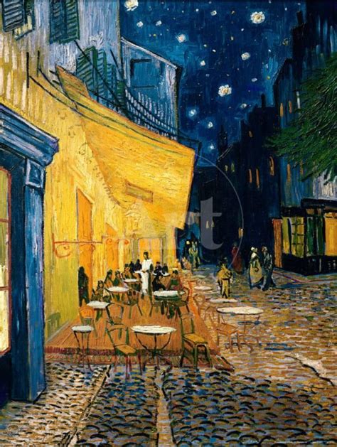 The Café Terrace on the Place du Forum Arles at Night c 1888 Art