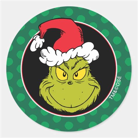 How The Grinch Stole Christmas Naughty Grinch Classic Round Sticker