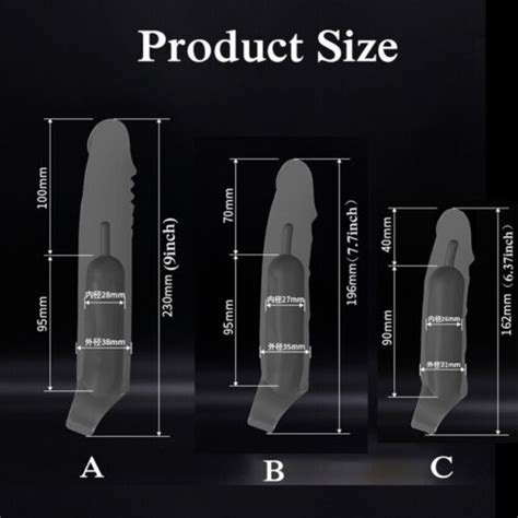 Bigger Penis Extender Enlarger Girth Enhancer Realistic Sleeve Men Condom Sheath Ebay