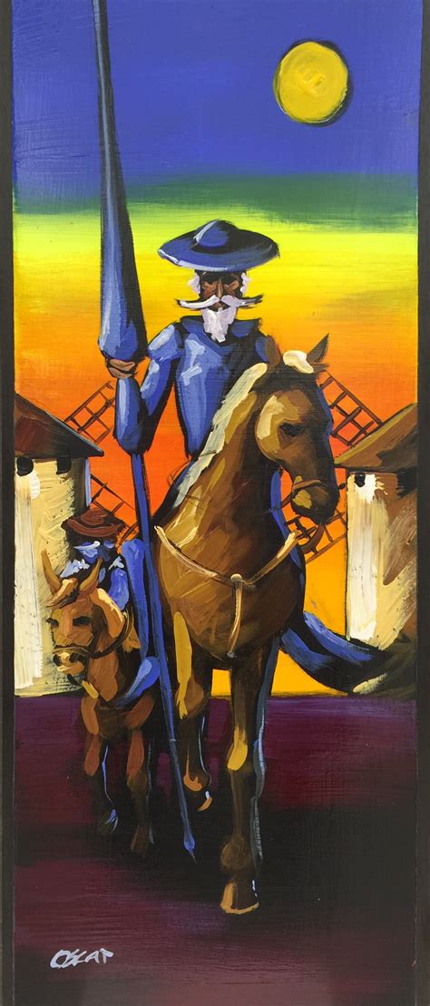 Don Quijote Y Sancho Al óleo Sobre Madera Don Quijote Dibujo Don