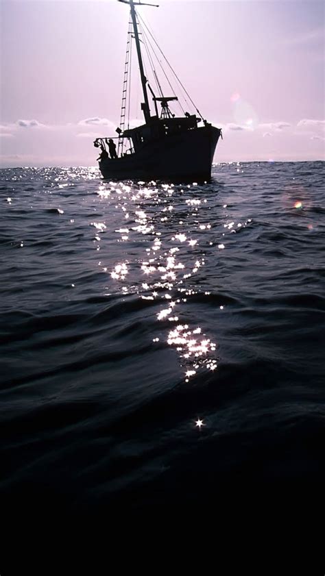 The Dark Boat On Sea Iphone Wallpapers Free Download