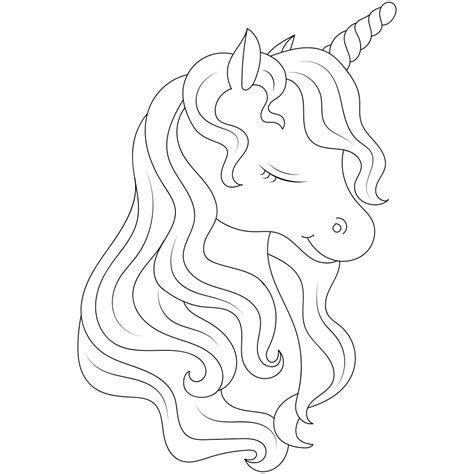 Unicorn Head Coloring Pages Printable Kids Drawing Hub