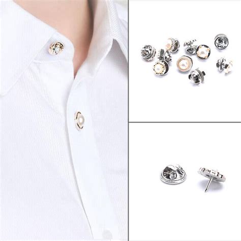 PCS Women Pearl Brooch Pin Set Button Anti Exposure Shawl Shirt Accessories EBay
