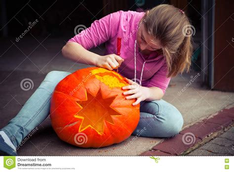 Carving Pumpkin Stock Image Image Of Hobby Pumpkins 76609117