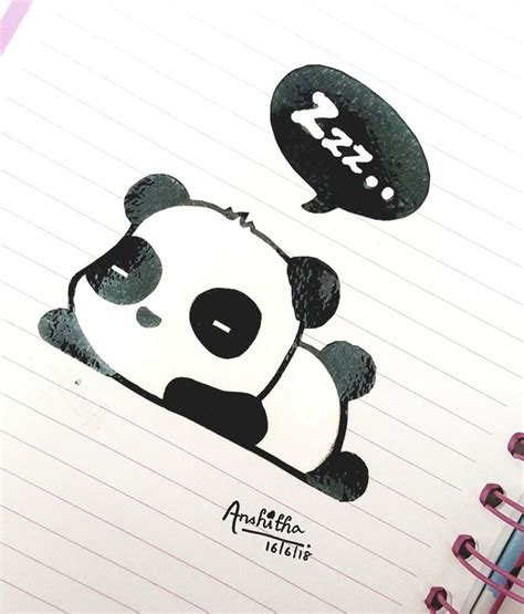 A Cute Panda Doodle ~ Anshitha Diy Aufkleber Aufkleber Vorlagen