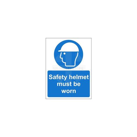 Safety Helmet Must Be Worn Sign In A Variety Of Sizes And Materials Wi